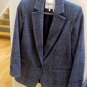 ba&sh blue plaid blazer. Single breasted. Size S (US 6)